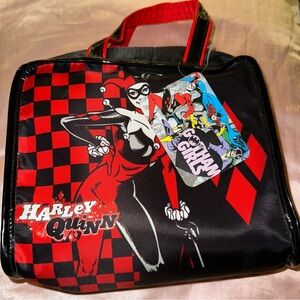 Black and Red Harley Quinn Women's Makeup Bag